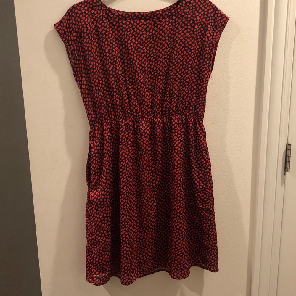 Red and black dress
